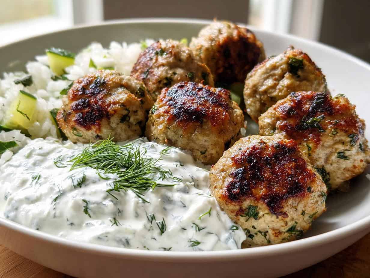 Greek Turkey Meatballs Tzatziki