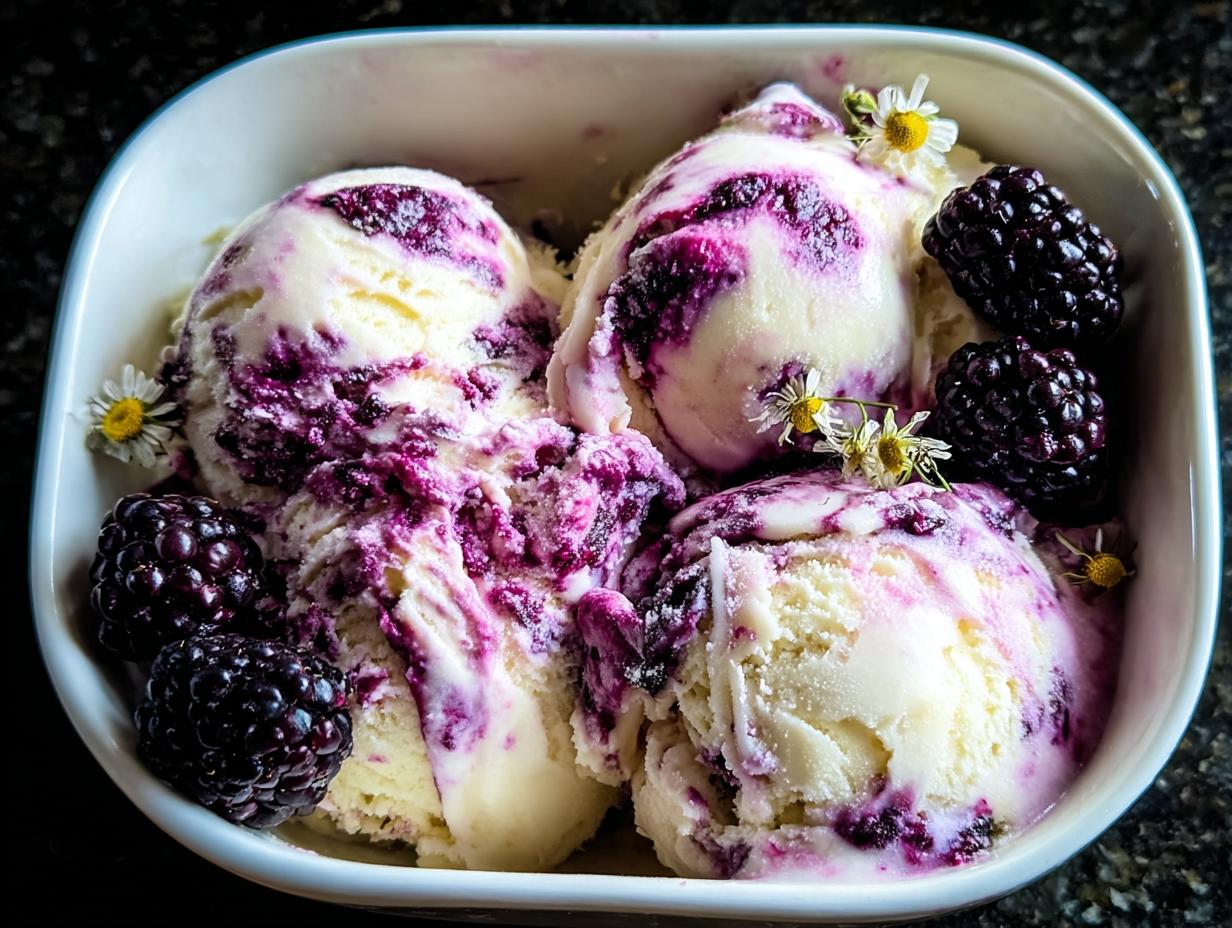 Chamomile Blackberry Ice Cream: 1 Amazing Treat - Chamomile Blackberry Ice Cream - additional detail