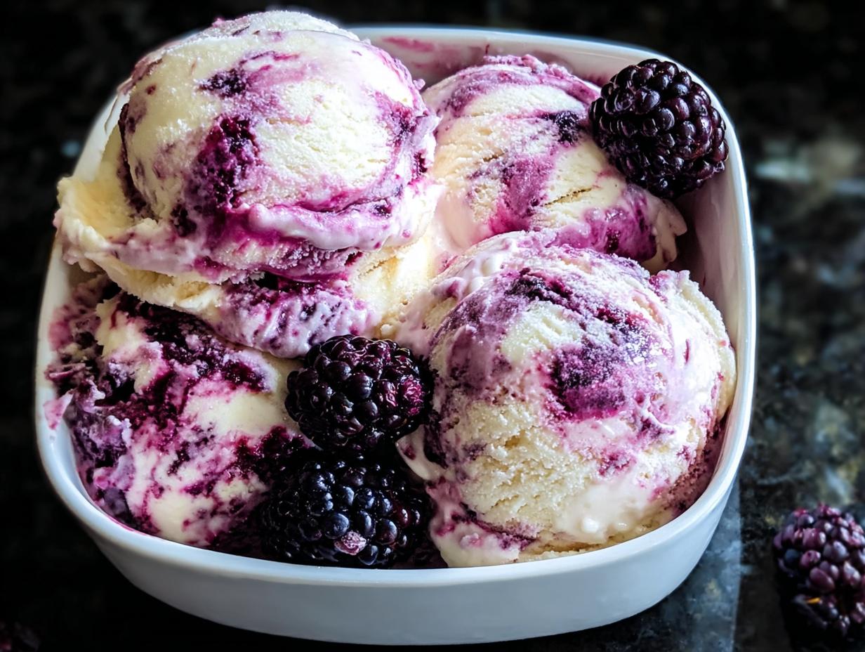 Chamomile Blackberry Ice Cream