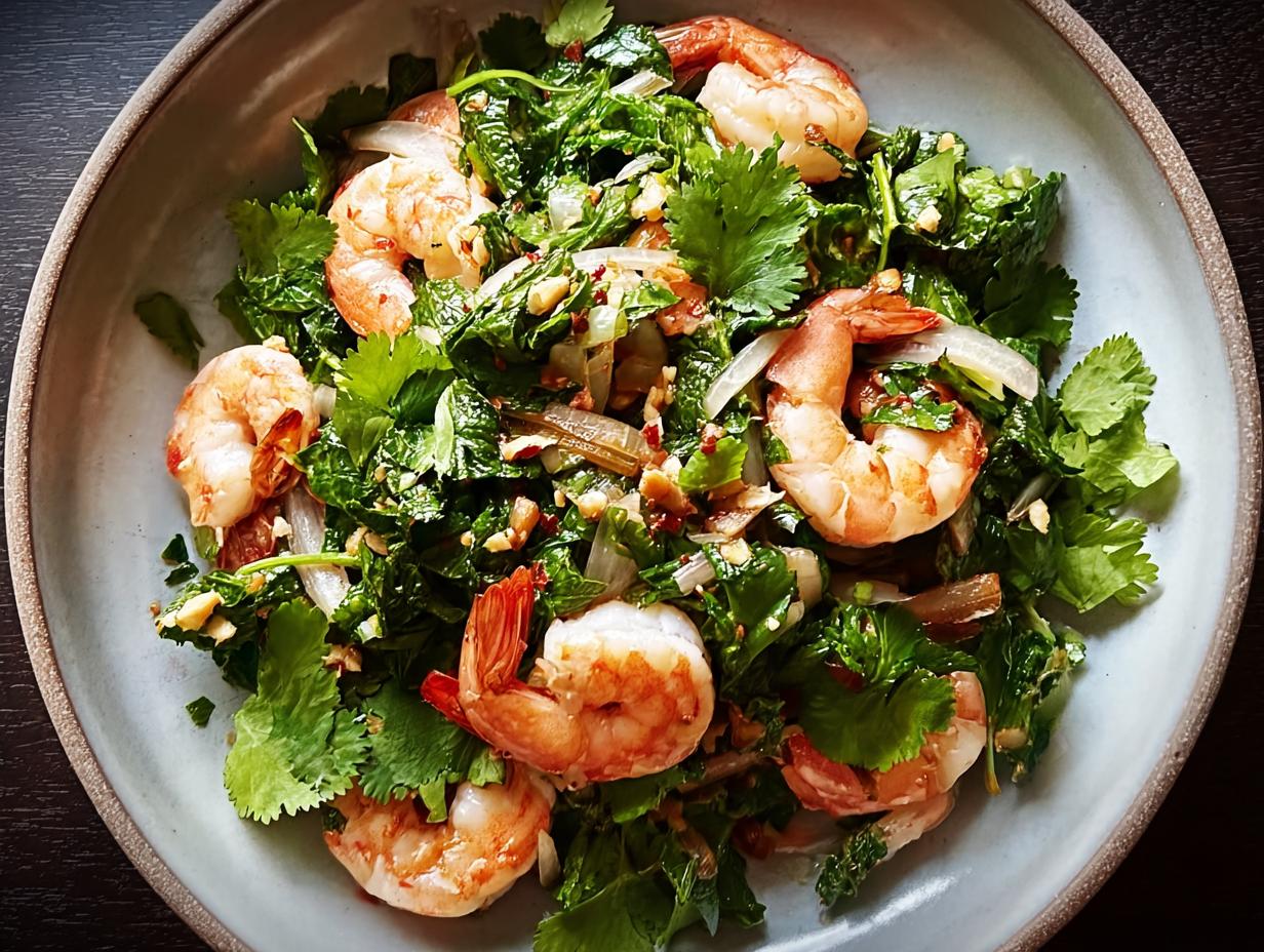 Cilantro Salad Shallots Shrimp: Easy 25 Min Recipe - Cilantro Salad Shallots Shrimp - additional detail