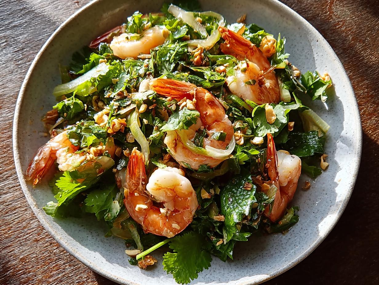 Cilantro Salad Shallots Shrimp