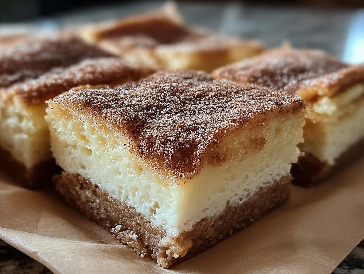 Sensational Churro Cheesecake Bars: 1 Heavenly Bite - Cinnamon Churro Cheesecake Bars - main visual representation