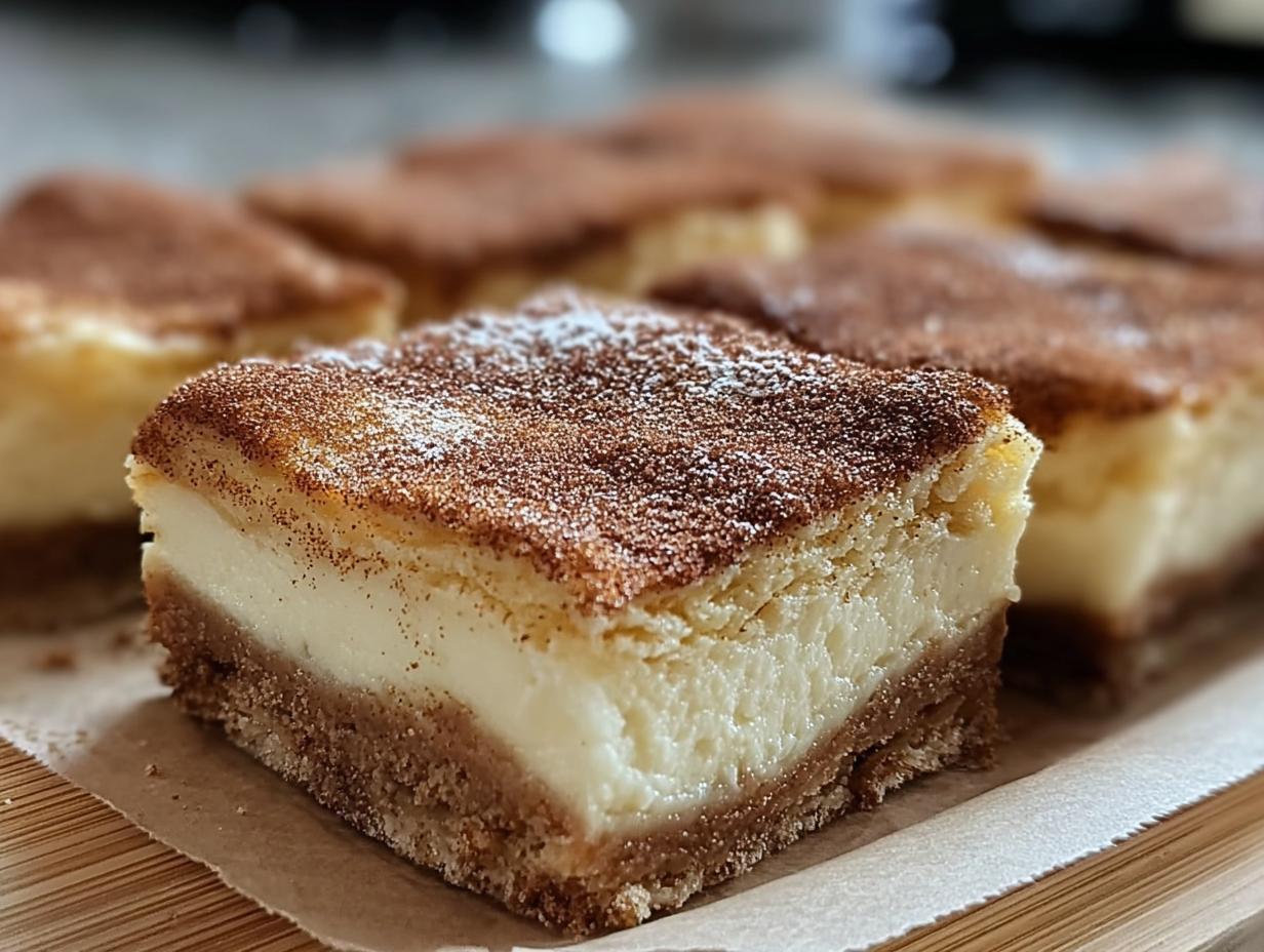Sensational Churro Cheesecake Bars: 1 Heavenly Bite - Cinnamon Churro Cheesecake Bars - additional detail