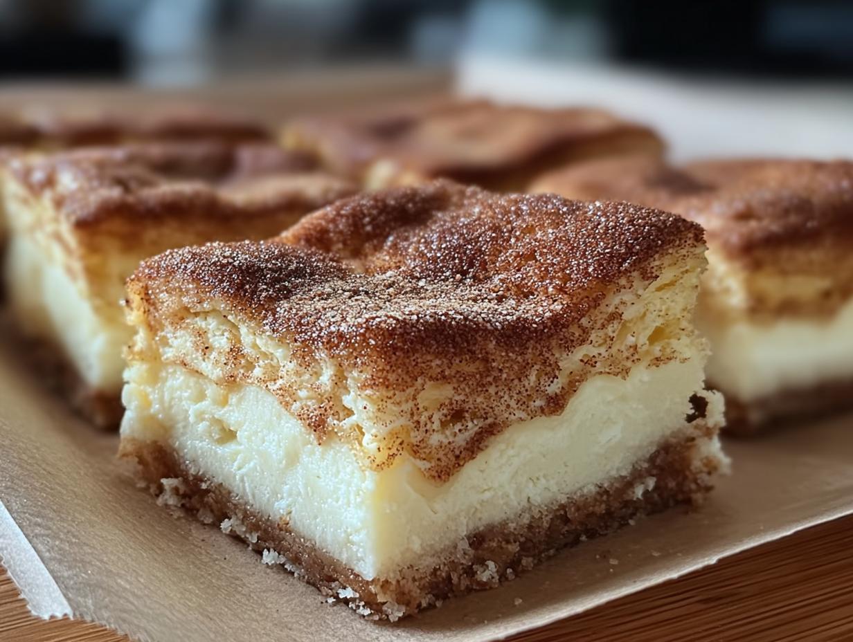 Cinnamon Churro Cheesecake Bars