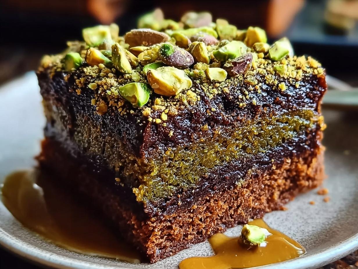 Decadent Pistachio Kunafa Brownies