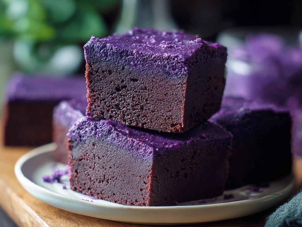 Fudgy Ube Brownies