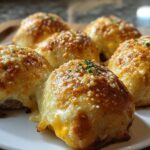 Garlic Parmesan Cheeseburger Bombs: 1 Savory Bite 6 Garlic Parmesan Cheeseburger Bombs