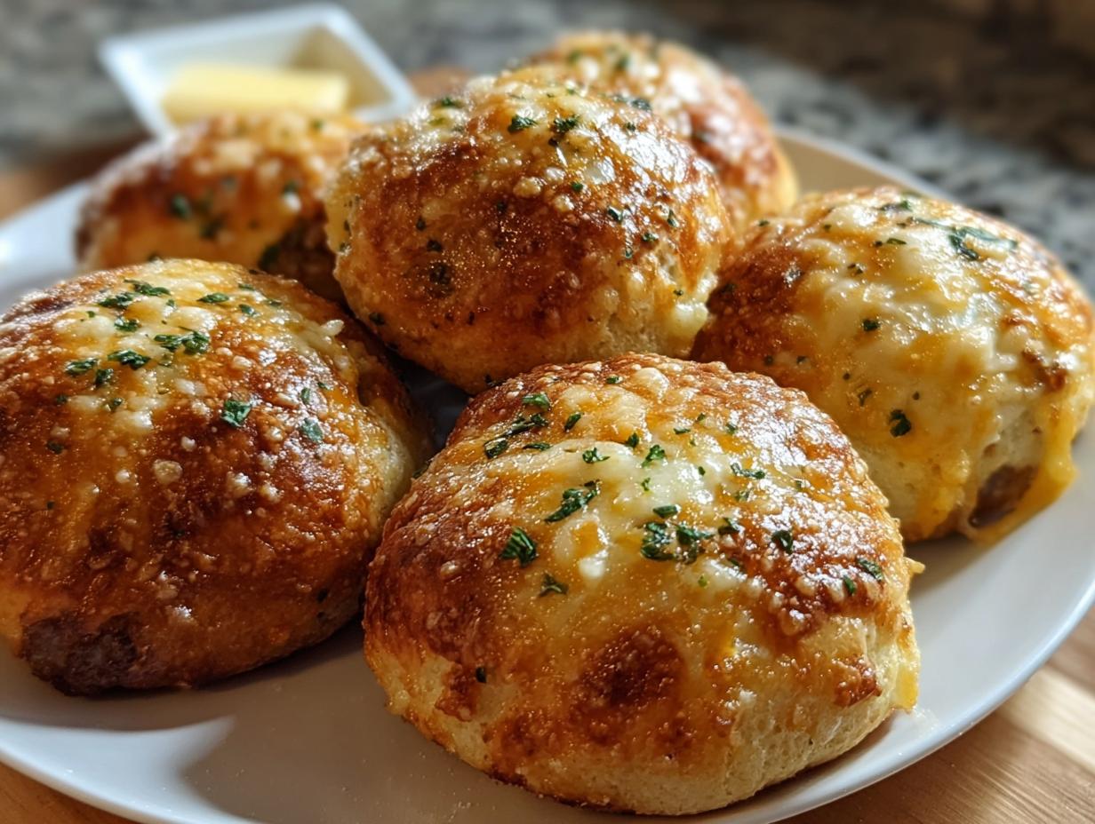 Garlic Parmesan Cheeseburger Bombs: 1 Savory Bite - Garlic Parmesan Cheeseburger Bombs - additional detail