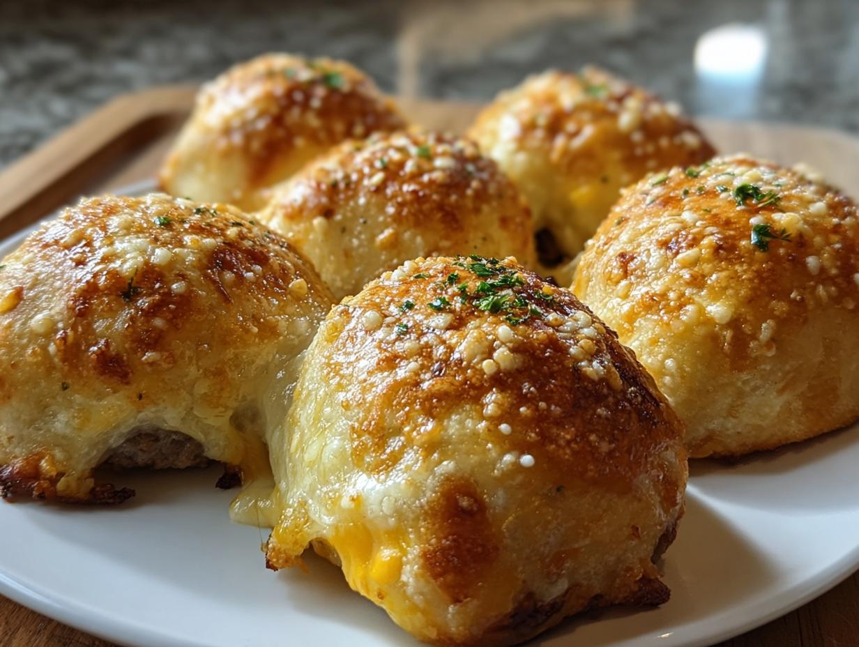 Garlic Parmesan Cheeseburger Bombs
