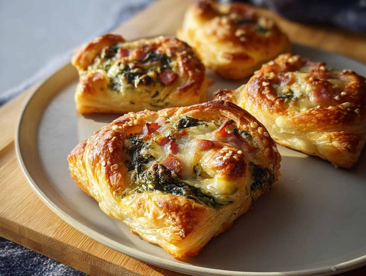 Ham Cheese Spinach Puffs: Amazing 1 Hour Recipe - Ham Cheese Spinach Puffs - additional detail