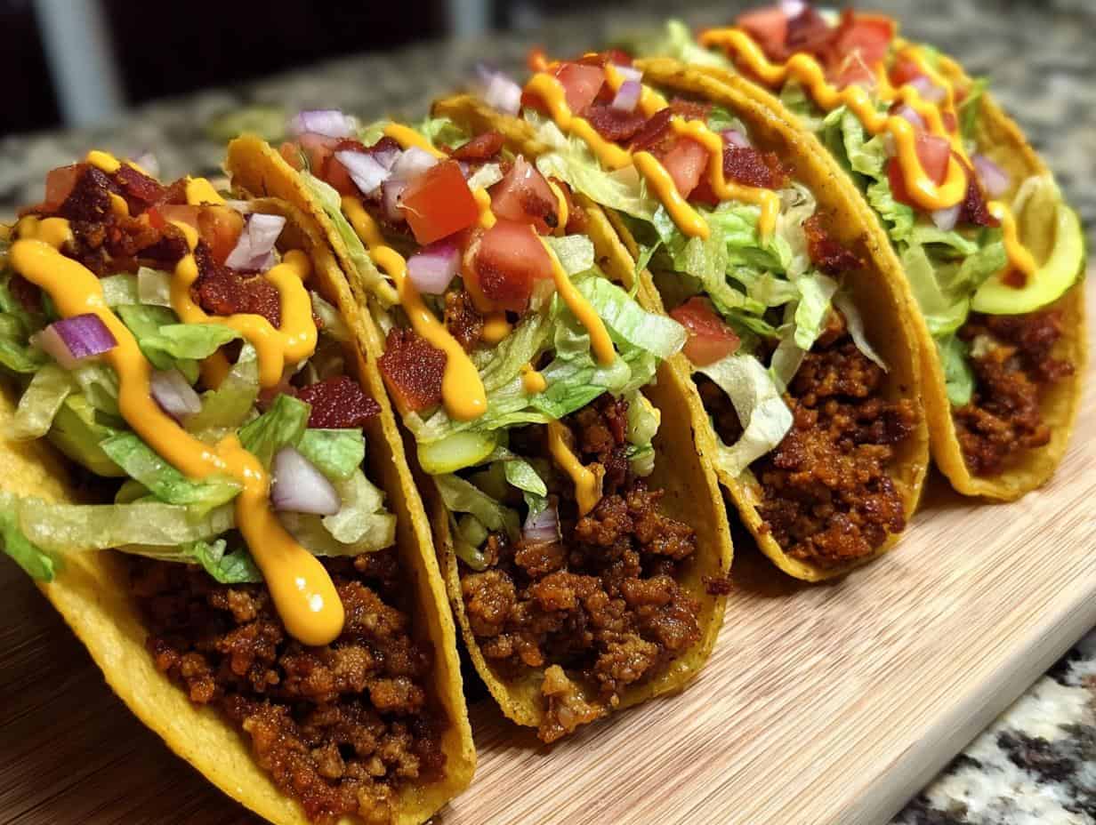 Loaded Bacon Cheeseburger Tacos