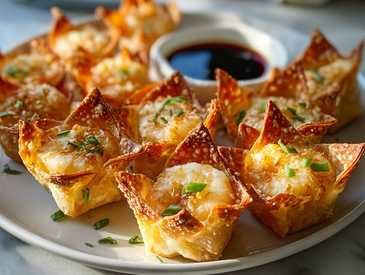 Shrimp Cream Cheese Wontons: 20 Min Prep - Shrimp Cream Cheese Wontons - additional detail