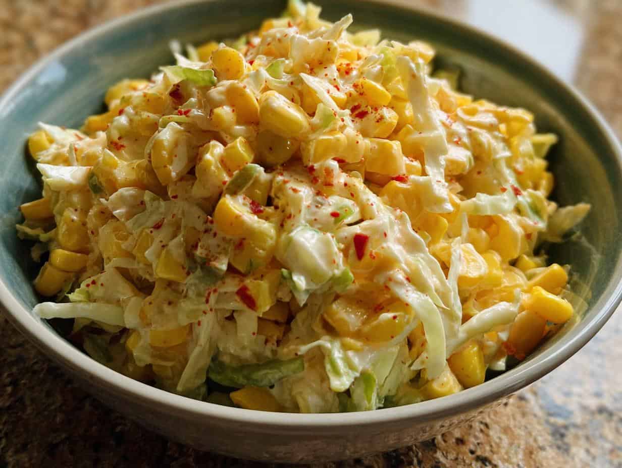 Spicy Jalapeno Corn Coleslaw: 2 Amazing Twists - Spicy Jalapeno Corn Coleslaw - additional detail