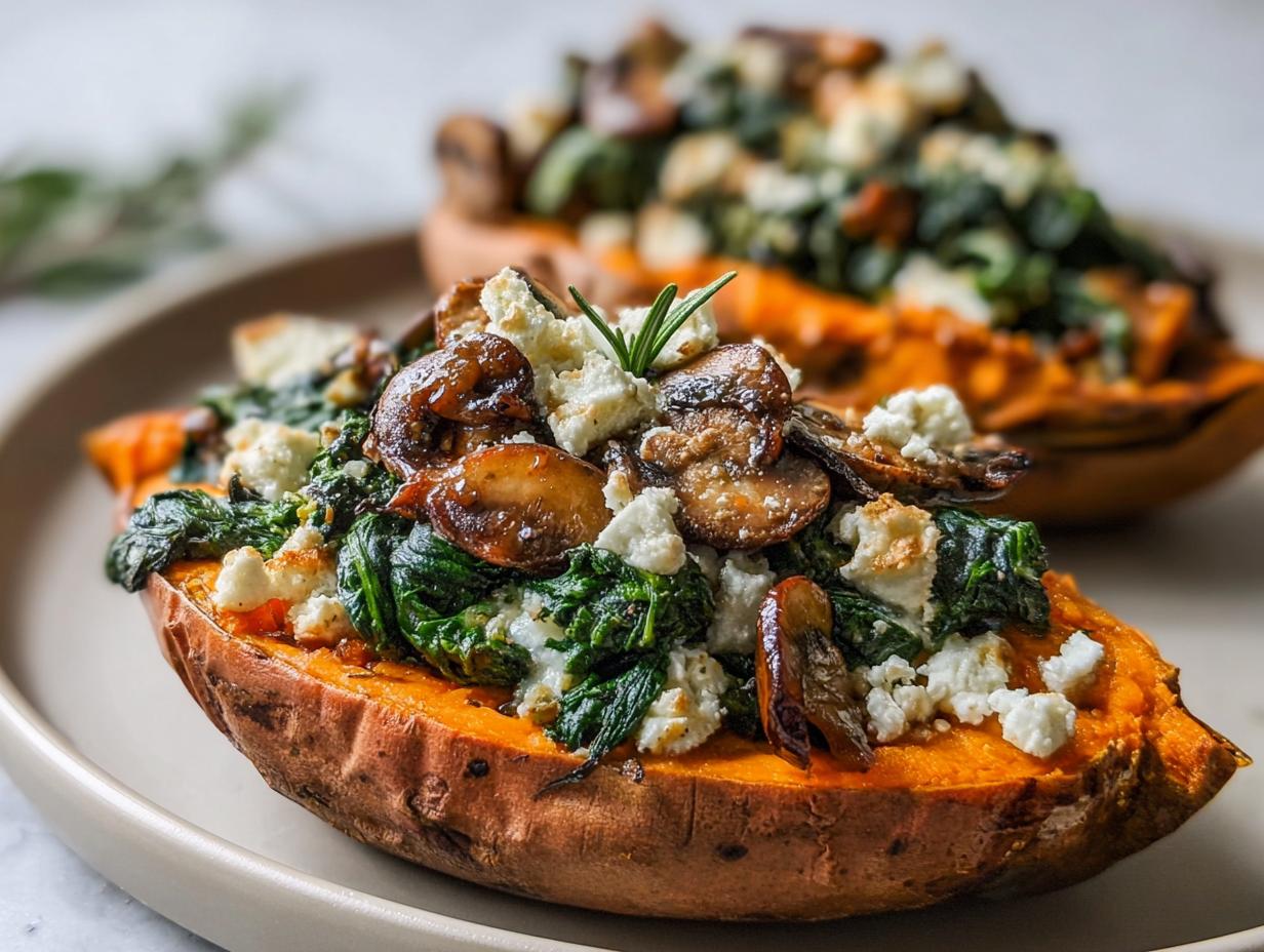 Stuffed Sweet Potatoes Spinach