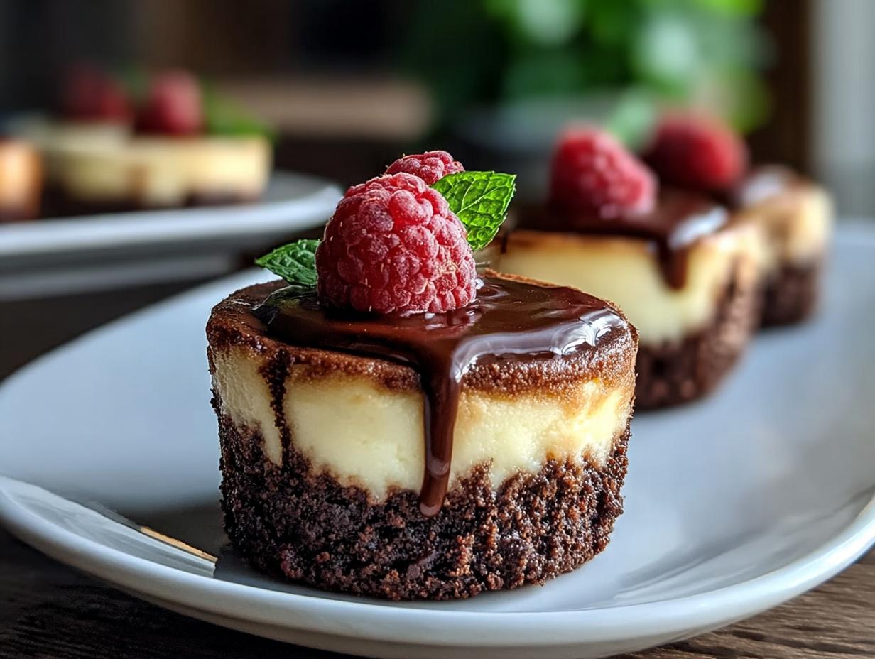 Brownie Bottom Mini Cheesecakes: 1 Flavorful Bite - Brownie Bottom Mini Cheesecakes - additional detail