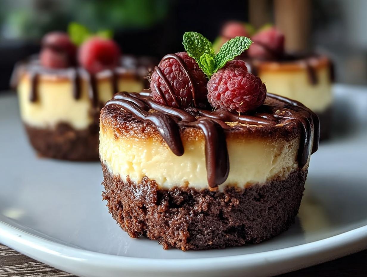 Brownie Bottom Mini Cheesecakes