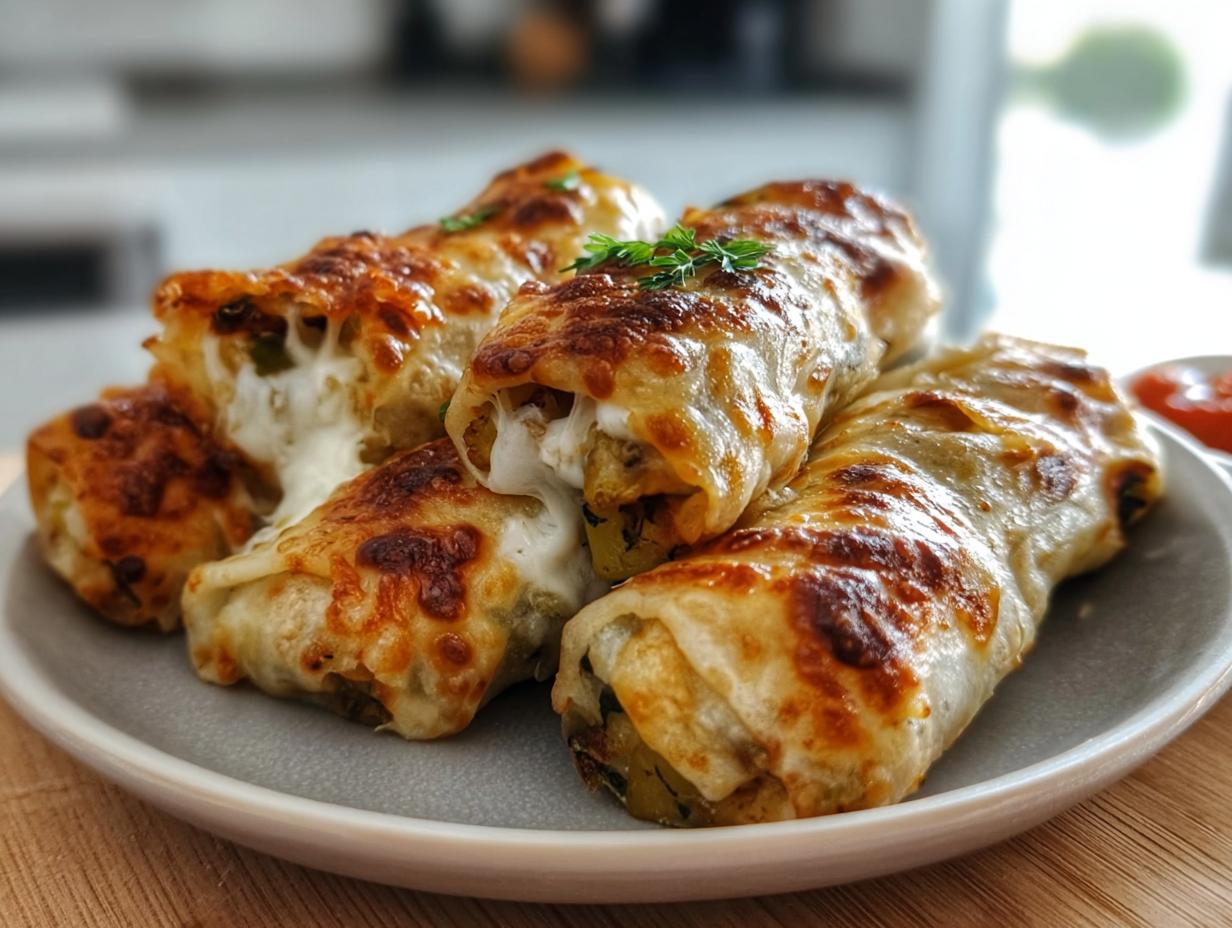 Cheesy Baked Vegetable Rolls