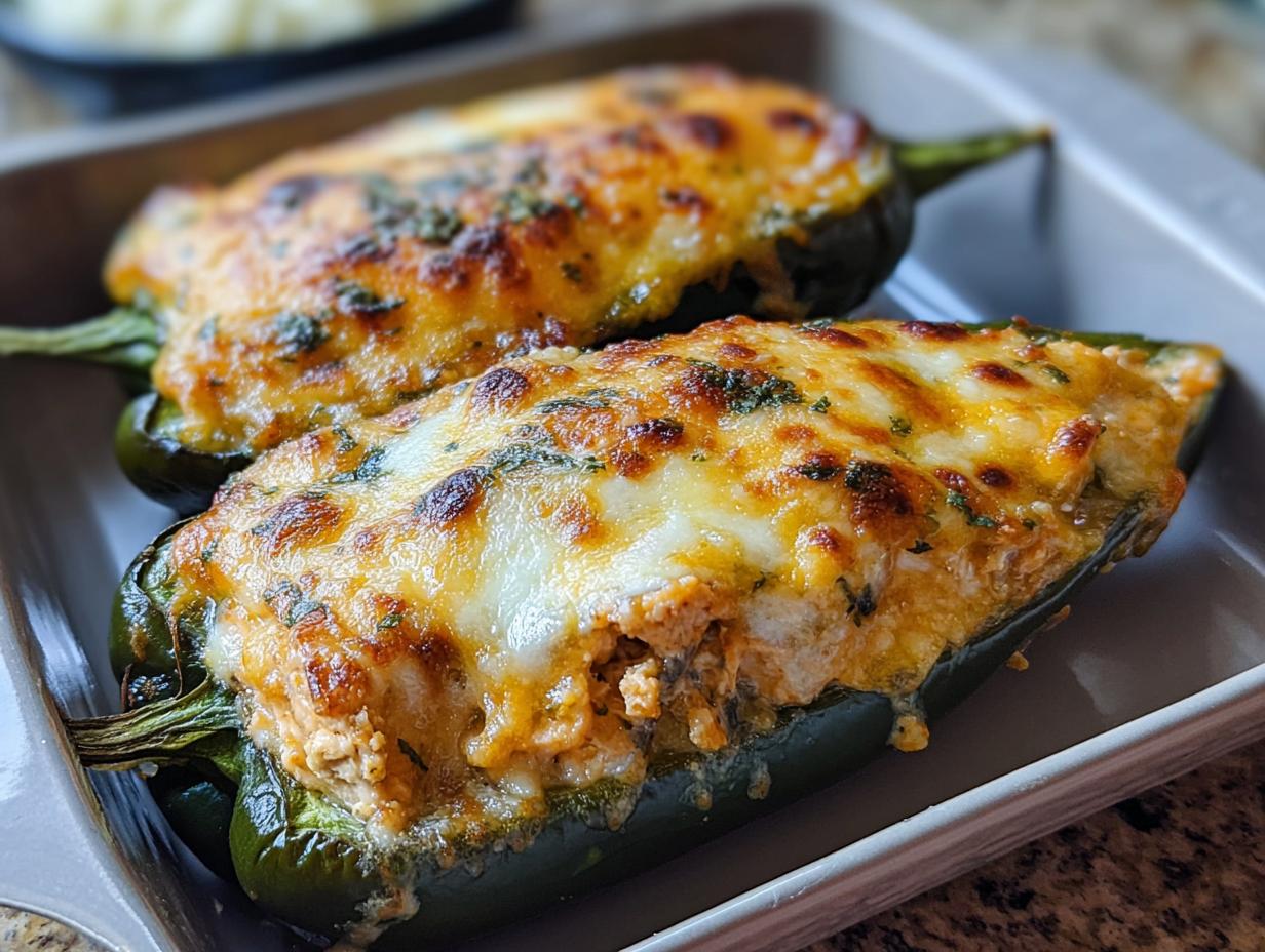 Chicken Stuffed Poblano Peppers