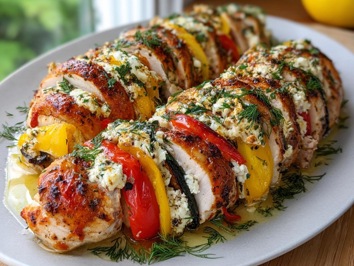 Greek Stuffed Chicken Hasselback: 1 Glorious Bite - Greek Stuffed Chicken Hasselback - additional detail