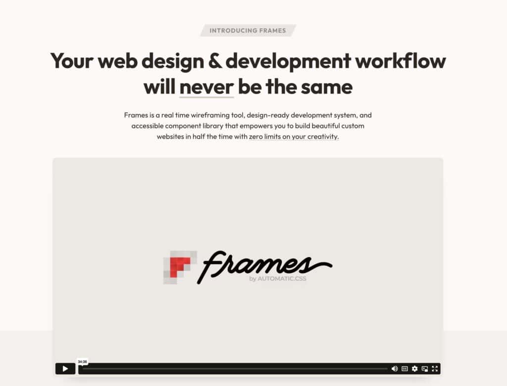 Screenshot der Startseite von Get-Frames