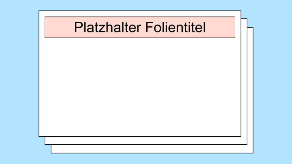 Eine Illustration einer Power-Point-Vorlage. Man sieht oben ein Platzhalter für den Folientitel.