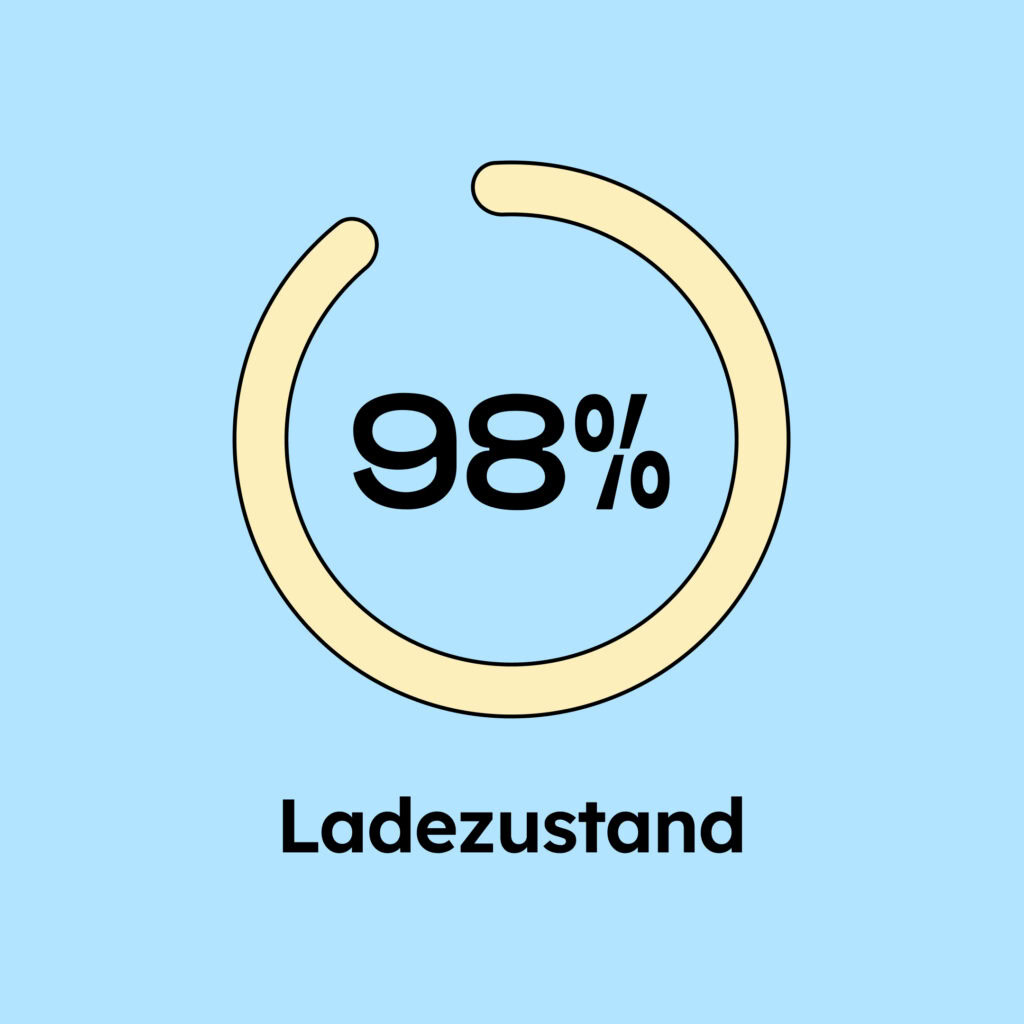 Eine Kreisförmige Ladeanimation die bei 98% ist.