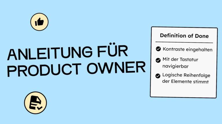 Anleitung für Product Owner. Eine Illustration von einer Checkliste