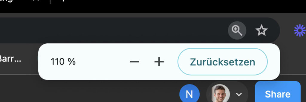 Screenshot von einem Browser-Zoom mit 200% zoom.
