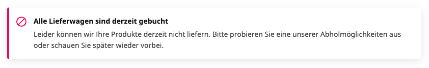 Eine Fehlermeldung auf der Ikeawebsite ist mit einem Fehler-Icon und einem roten Marker. hervorgehoben statt nur durch Farbe.