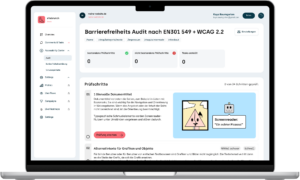 Screenshot des Accessibility-Centers in einem Mac-Book-Mock-Up