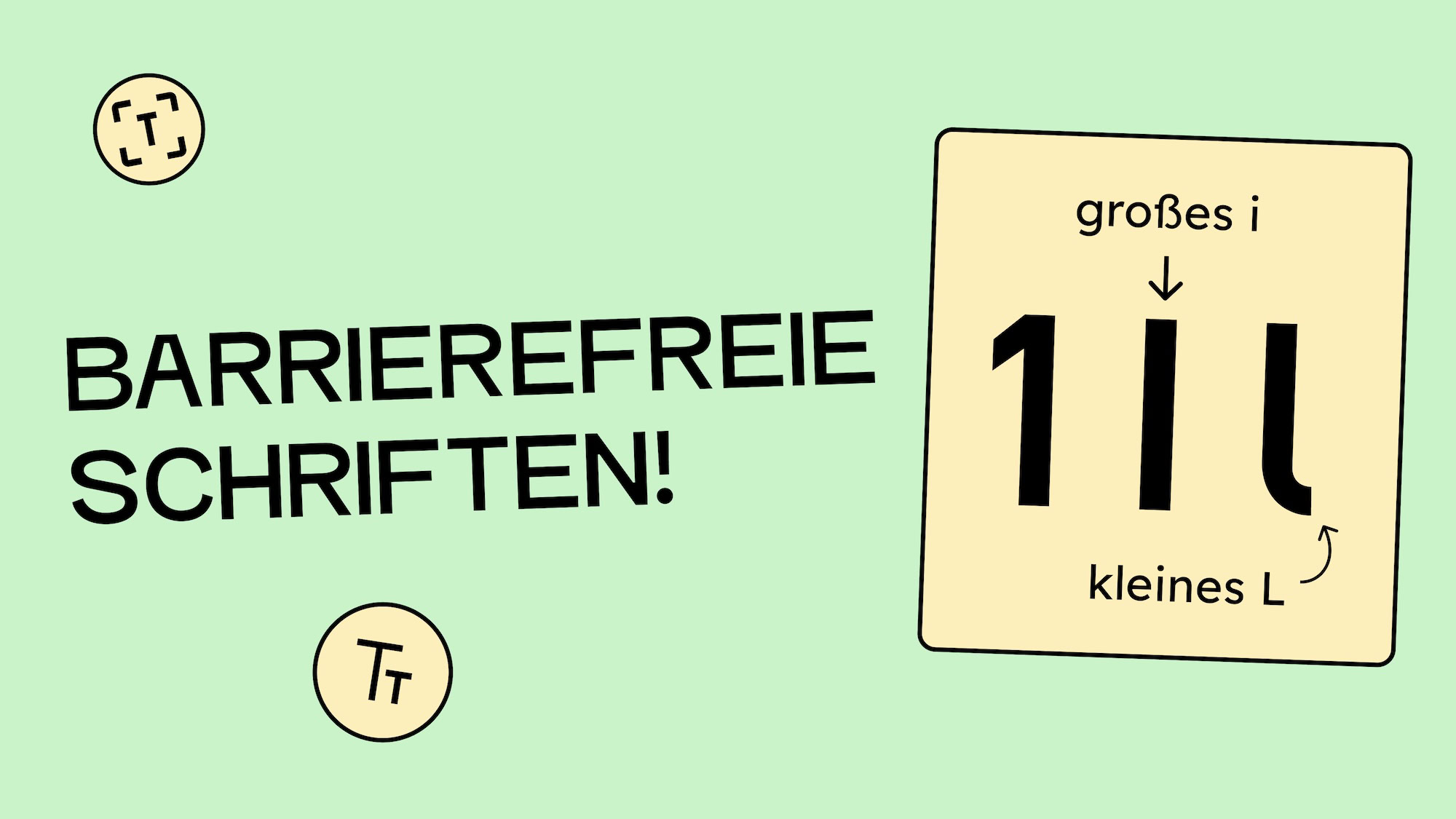 Eine Schrift für die gute Lesbarkeit. Daneben ist eine 1 ein großes I und ein kleines L. Buchstaben, die sich gut unterscheiden müssen.