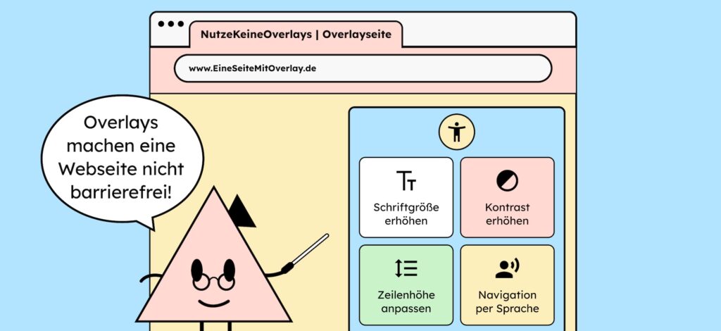 Illustration eines Overlay-Tools auf einer Website.