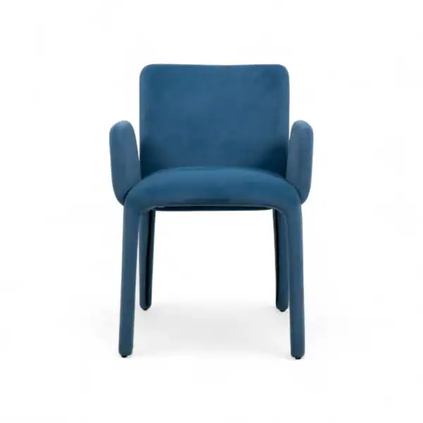 Soft blue upholstered modern chair for stylish living spaces | Geluoer Furniture.