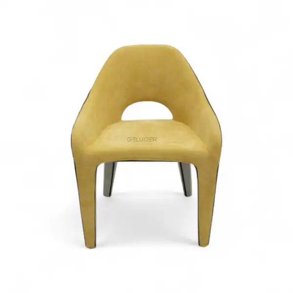 Modern yellow wooden lounge chair for stylish home décor and comfort.