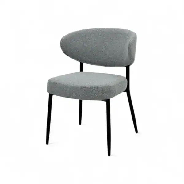 Comfortable modern grey upholstered accent chair for stylish home decor.
