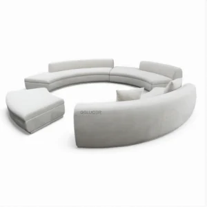 Luxurious white modular sofa set for modern living rooms by Geluoer Furniture.