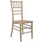 Gold Chiavari chair for elegant event seating, perfect for weddings and banquets.