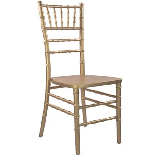 Gold Chiavari chair for elegant event seating, perfect for weddings and banquets.