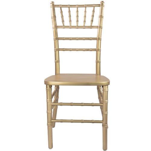 Gold Chiavari chair for elegant event seating, ideal for weddings and banquets.