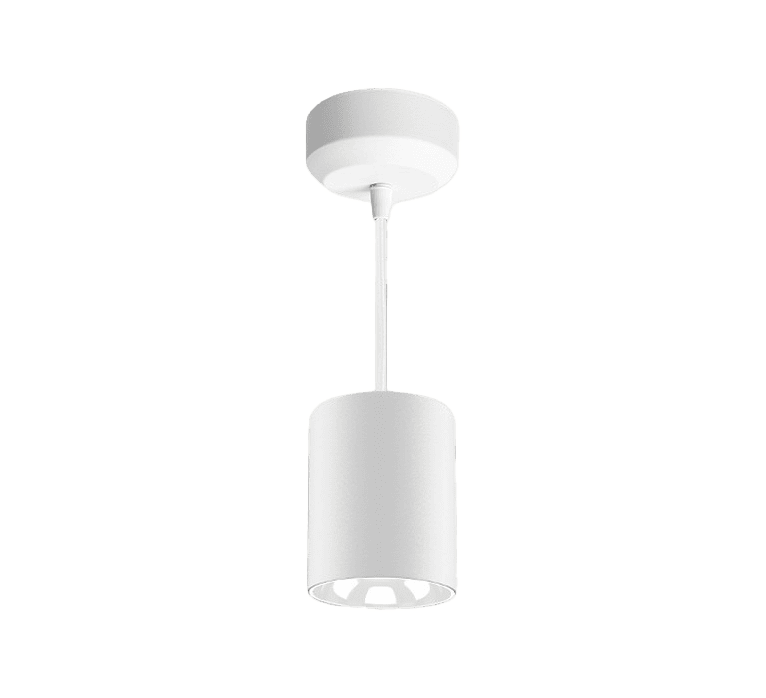 Energy-efficient modern white pendant light for stylish home or office lighting solutions.