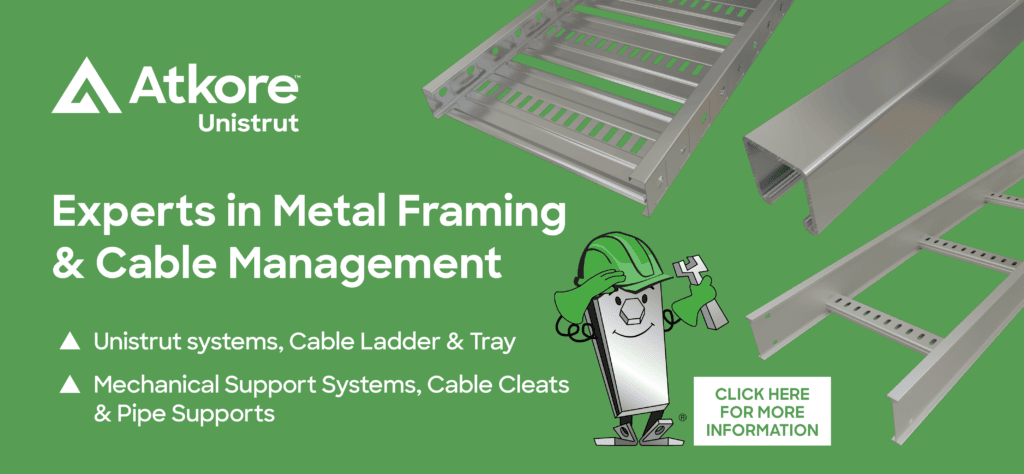 High-quality metal framing and cable management systems by Atkore Unistrut for electrical and infras.