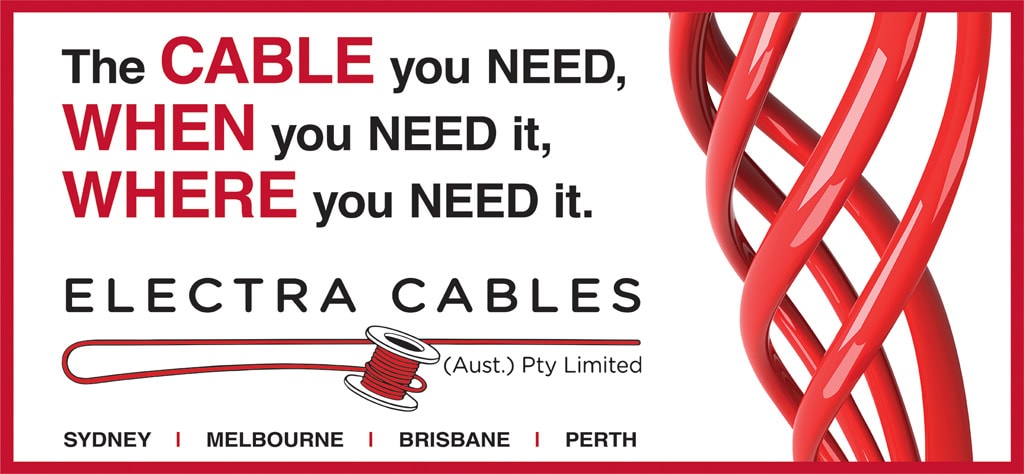 Electrical cable with red insulation and coiled design for electrical wiring.