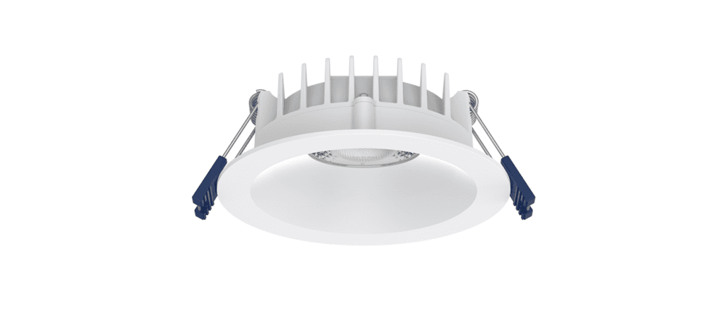 LED recessed downlight with heat sink for energy-efficient lighting.
