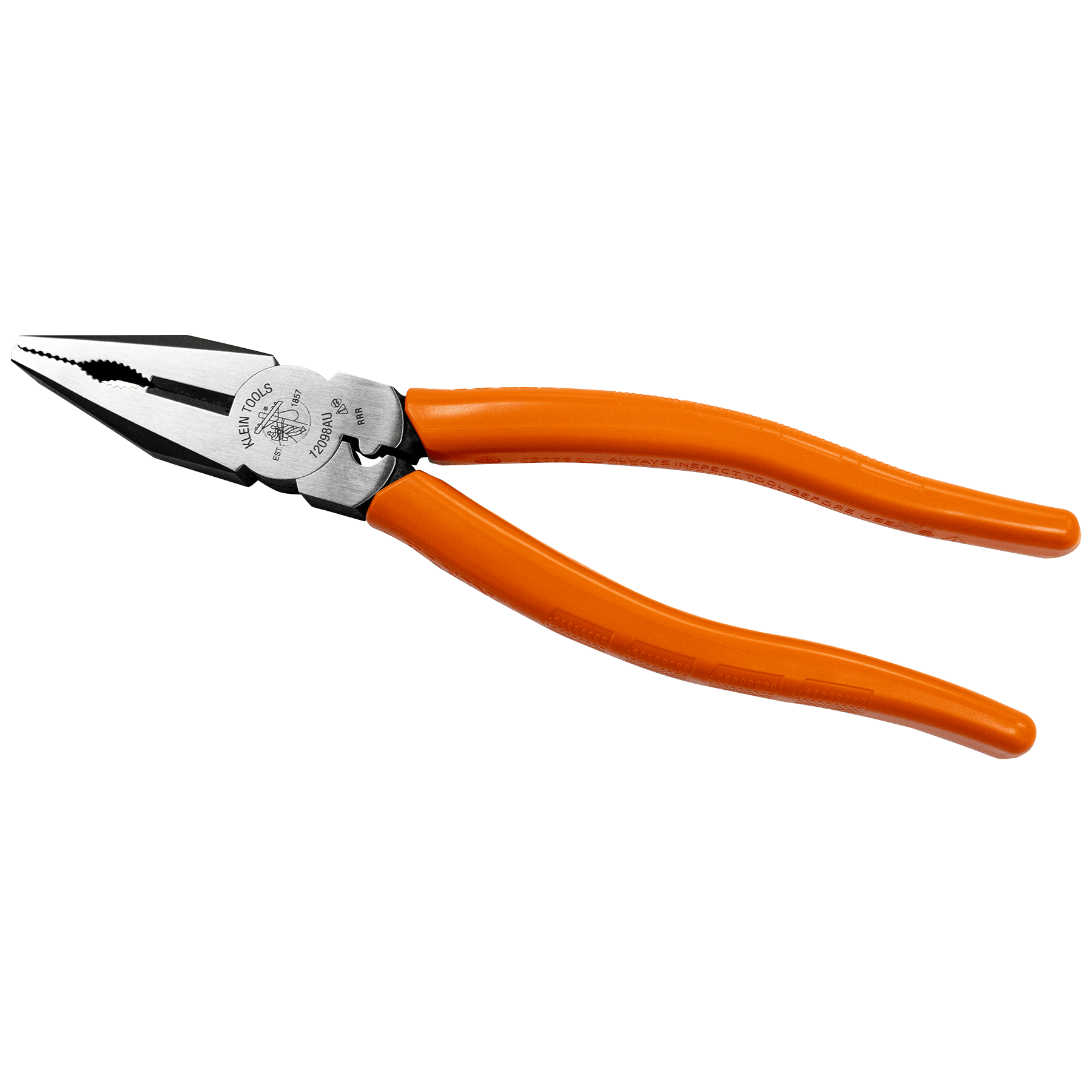 Pliers for jewelry making or electrical work with orange handles.