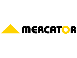 MERCATOR logo with yellow triangle and black text, representing the brand identity.