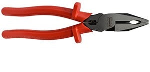 Cutting pliers with red handles, ideal for electrical and precision work.