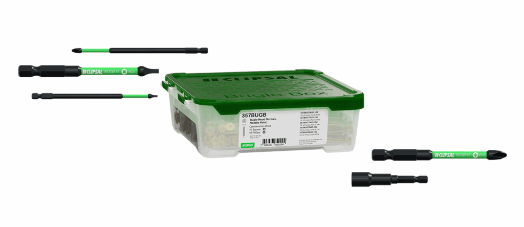 High-precision green and black screwdrivers and bits in a transparent storage box for electronics re.