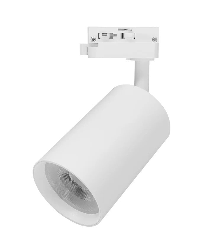 LED track lighting fixture with adjustable head for modern interior illumination.