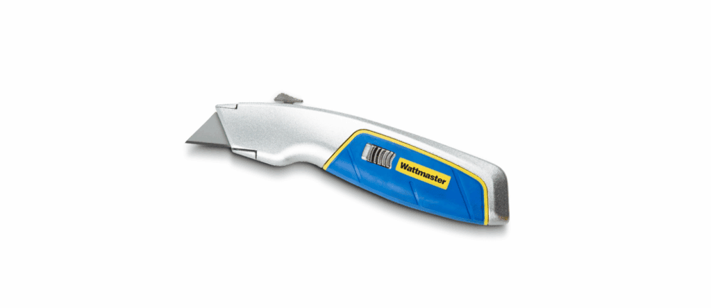 Wittnerman utility knife with blue and yellow handle for precise cutting tasks.