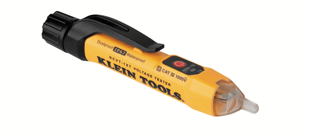 Non-contact voltage tester pen for electrical safety and troubleshooting.
